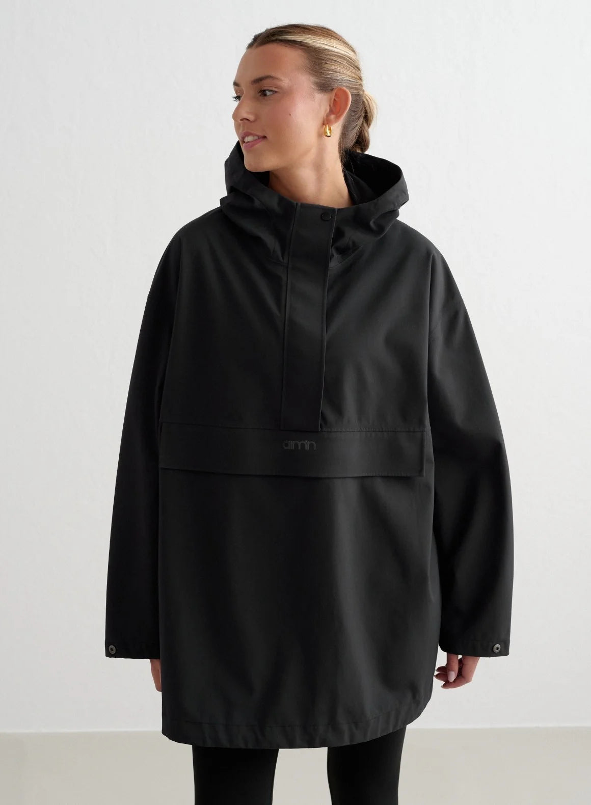 Black Waterproof Oversized Anorak - for kvinde - aim'n - Jackets