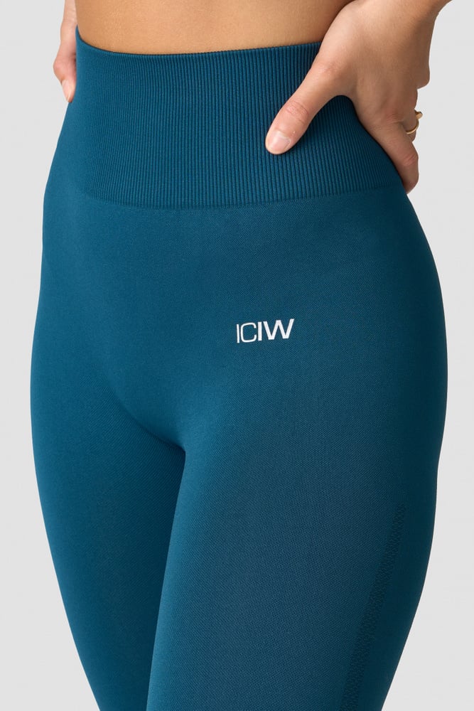 divine seamless tights wmn teal blue