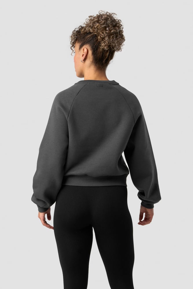 everyday cropped crewneck dark grey