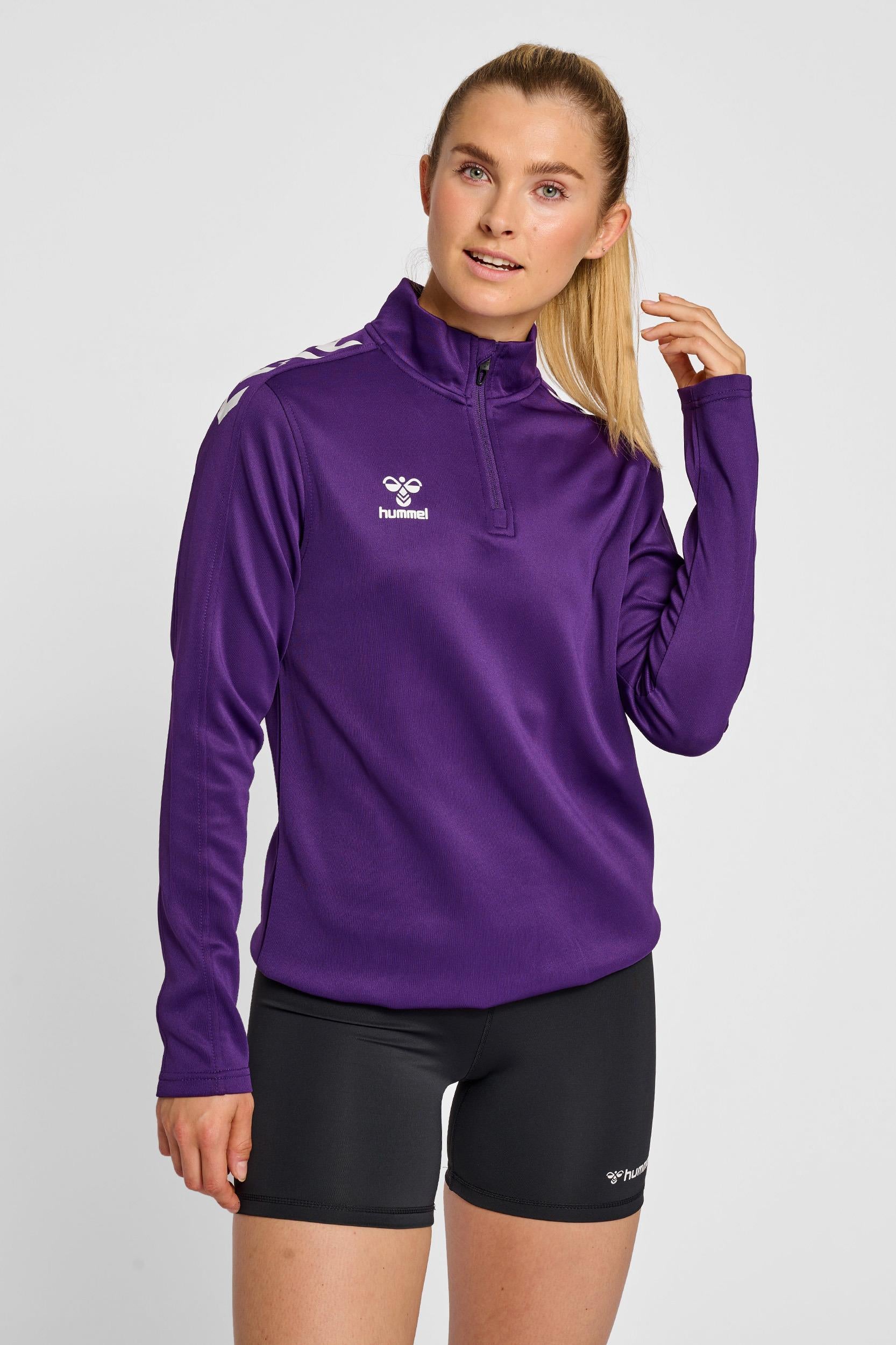 HUMMEL - Hmlcore Xk Half Zip Sweat Woman - Acai/white