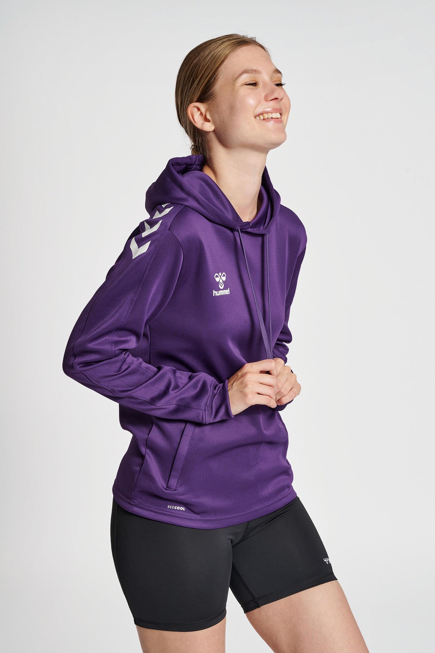 HUMMEL - Hmlcore Xk Poly Sweat Hoodie Woman - Acai/white