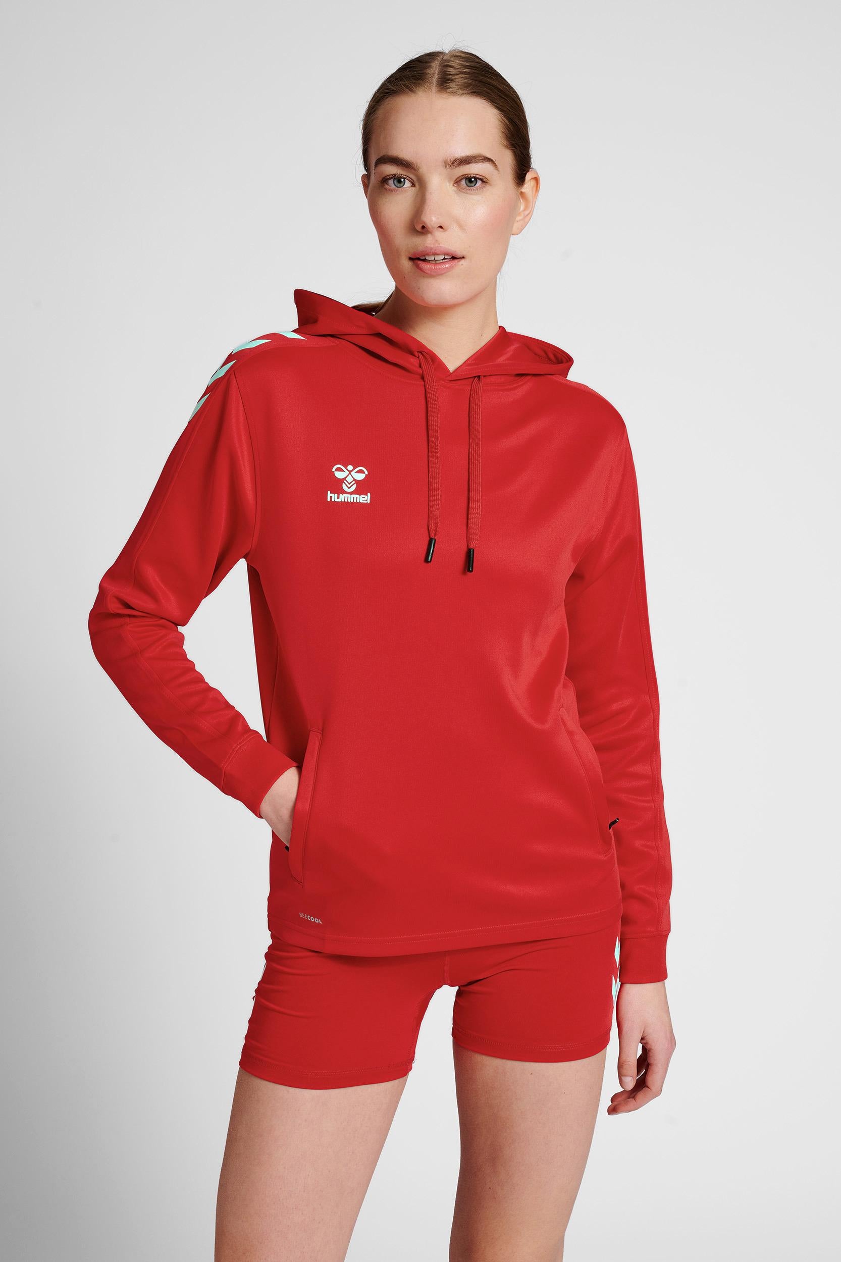 HUMMEL - Hmlcore Xk Poly Sweat Hoodie Woman - True Red