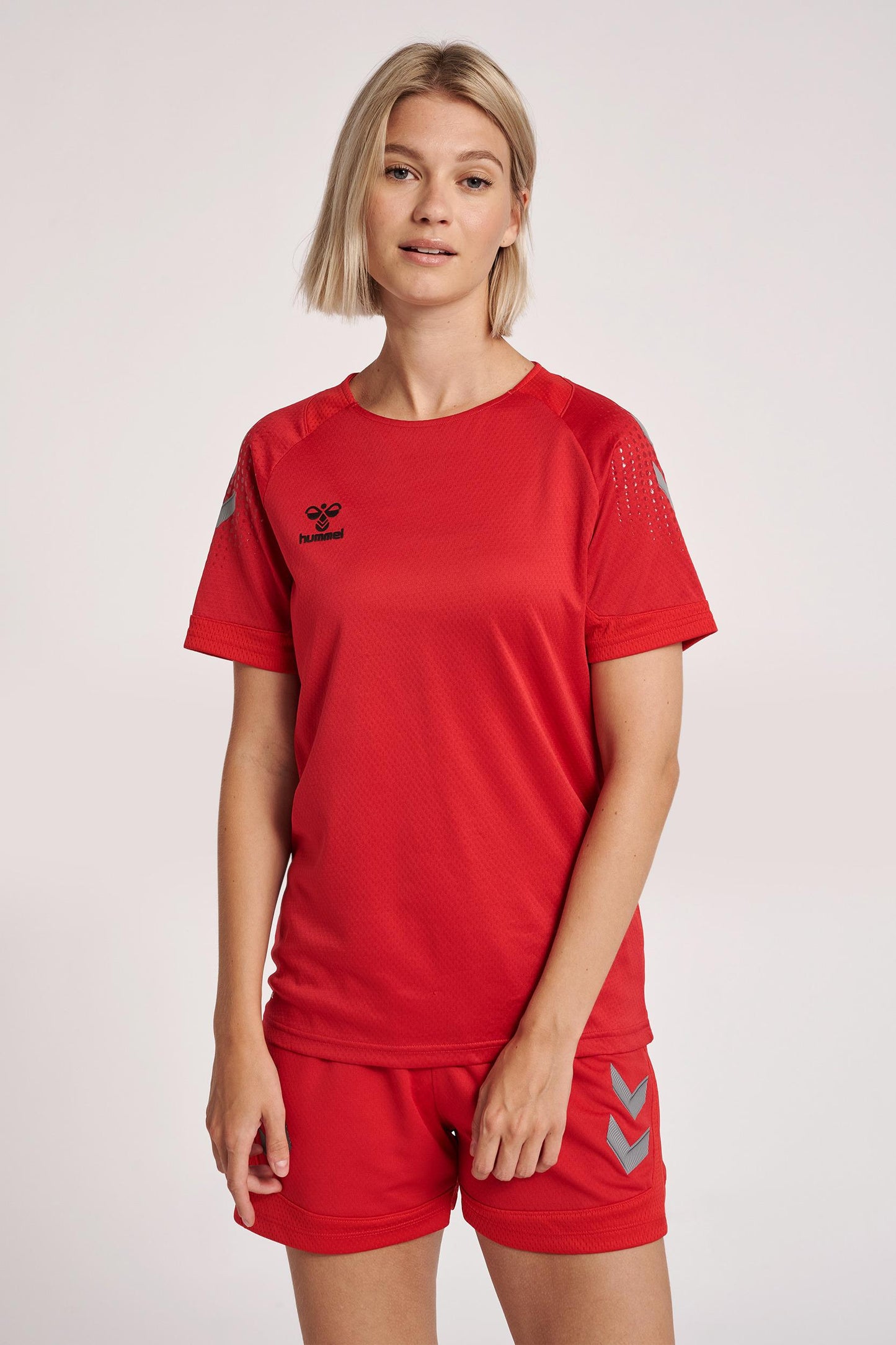 HUMMEL - Hmllead Womens S/s Poly Jersey - True Red