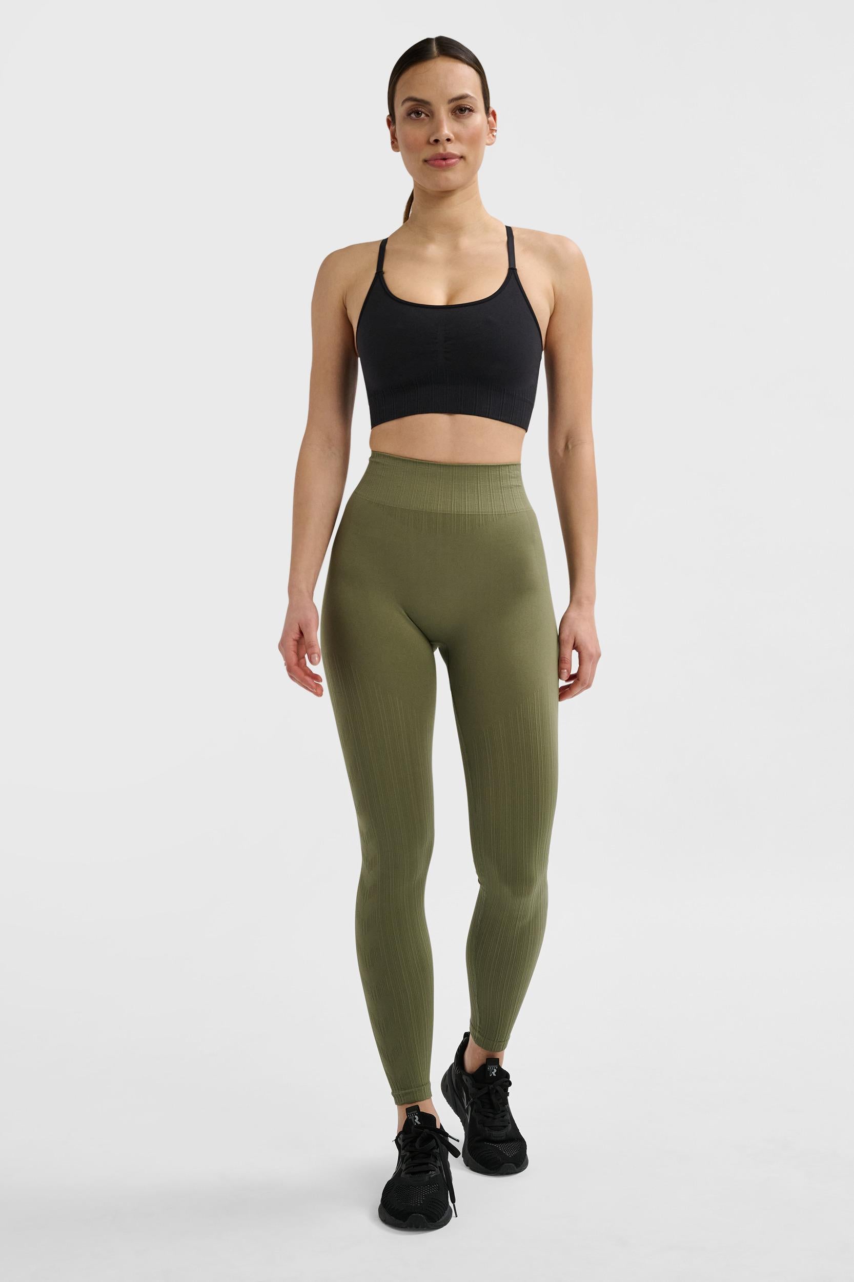 HUMMEL - Hmlmt Define Seaml Scrunch Tights - Deep Lichen Green