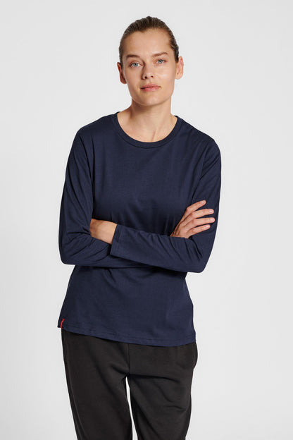 HUMMEL - Hmlred Basic T-shirt L/s Woman - Marine