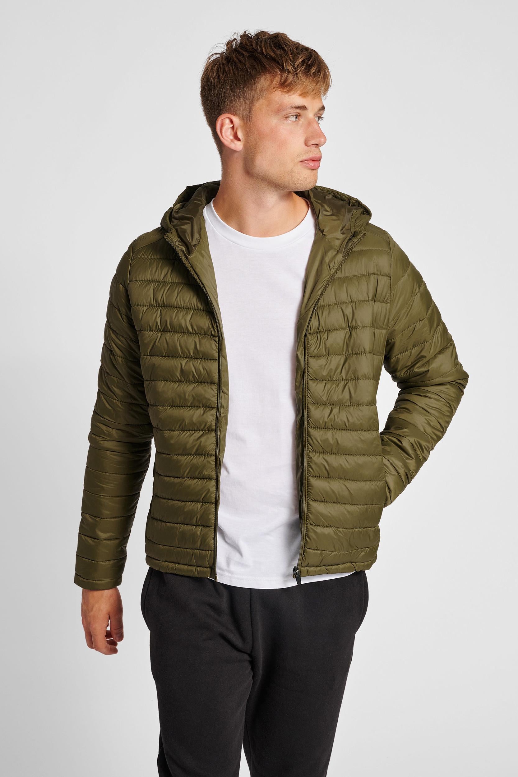 HUMMEL - Hmlred Quilted Hood Jacket - Dark Olive