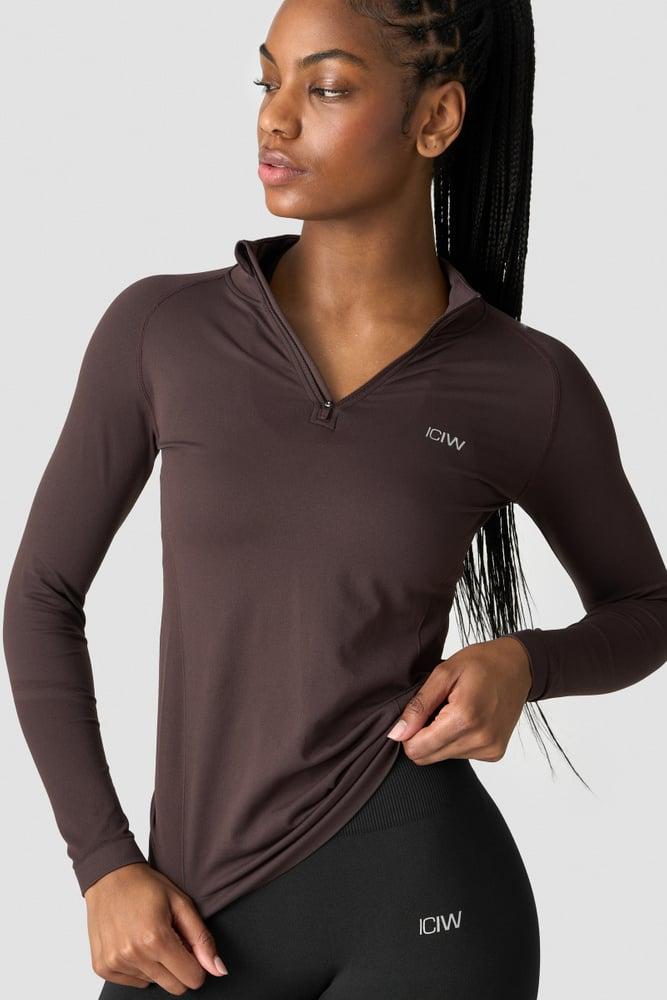 ICANIWILL - Everyday Seamless 1/4 Zip - Chocolate Brown