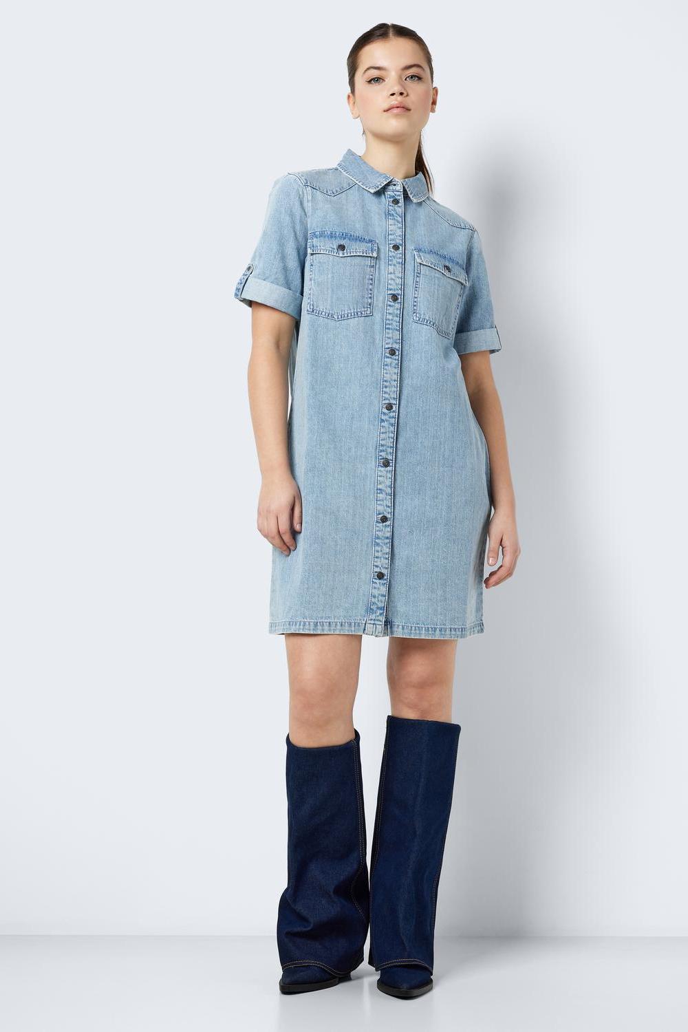 NOISY MAY - New Signe S/s Denim Dress - Blue