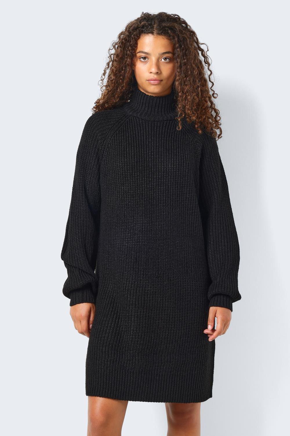 NOISY MAY - Timmy L/s Knit Dress - Black