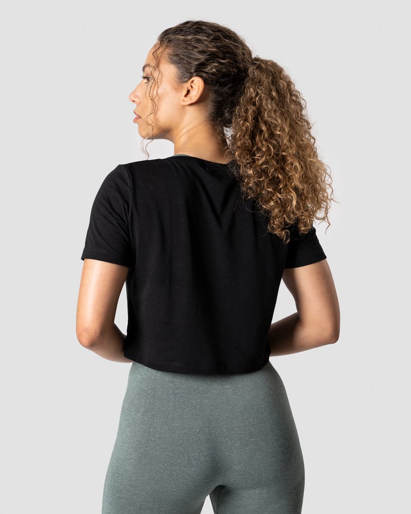 premium crop top black wmn