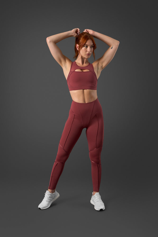 reboot tights brick red