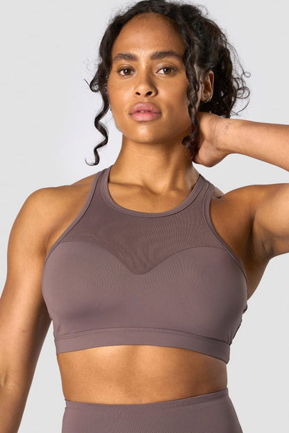 revive mesh sports bra dusty brown