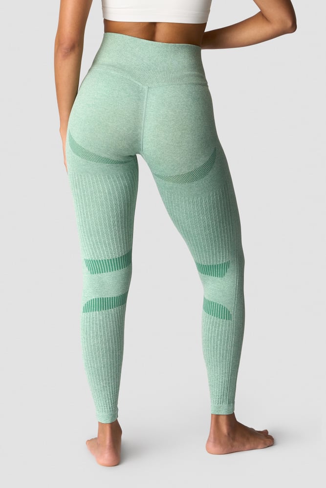 soft seamless tights wmn light green melange