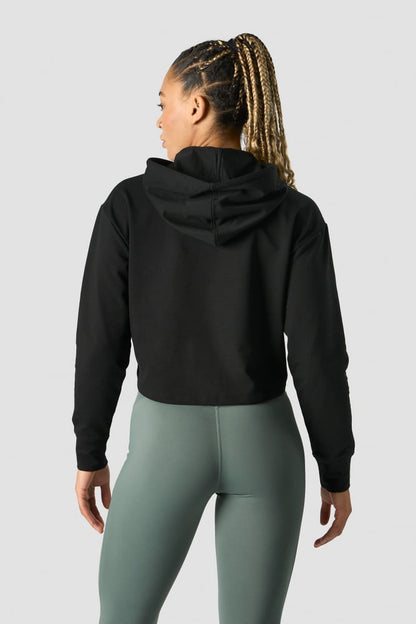 stride cropped hoodie wmn black