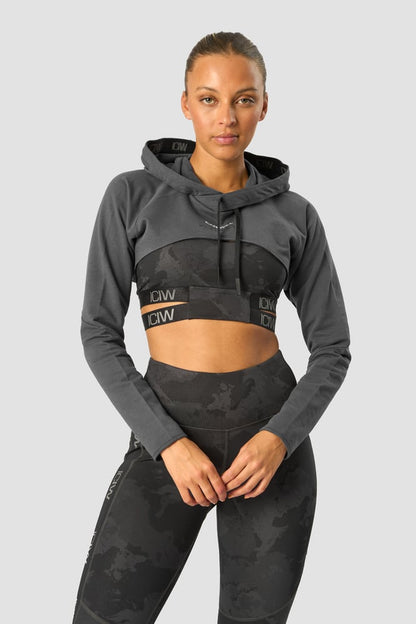 ultimate training cropped hoodie storm grey